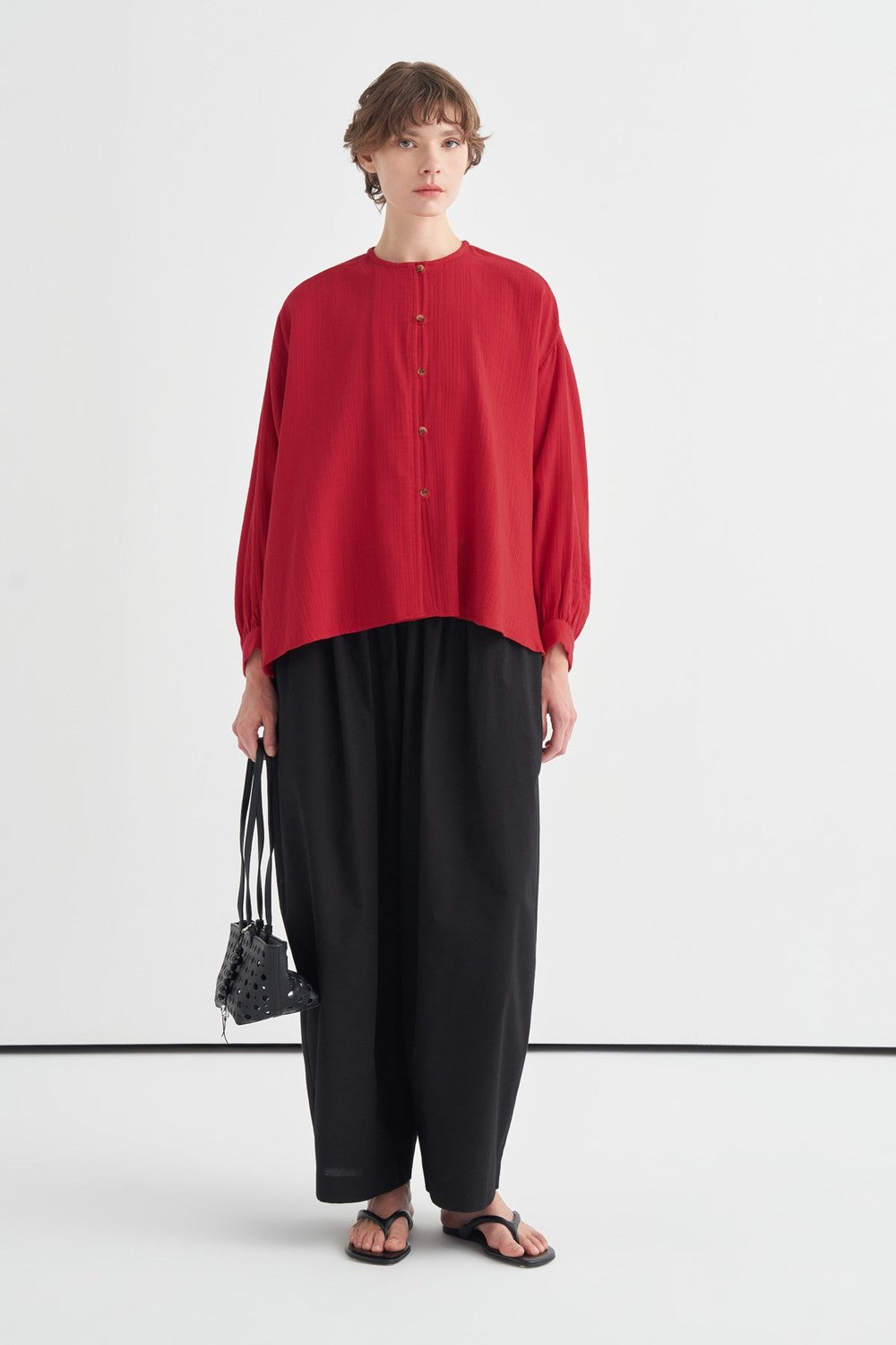 Isola Draped Muslin Shirt Dark Brown