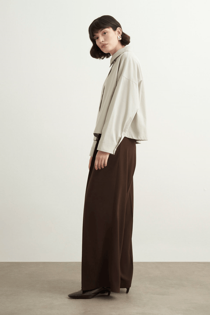 Felice Dropped Sleeve Poplin Shirt Burgundy