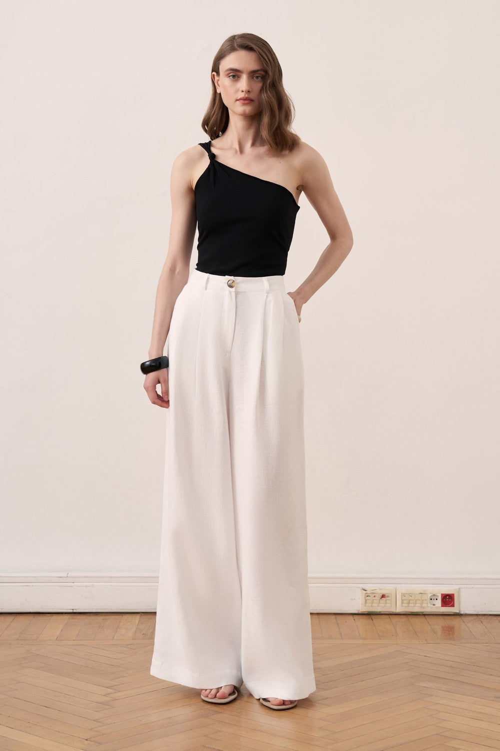 Camille Geniş Paça Keten Pantolon