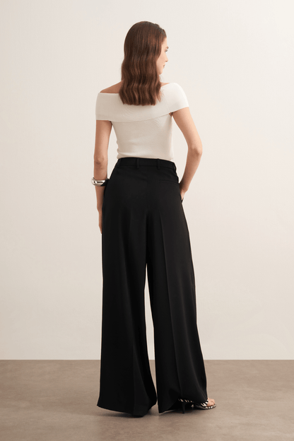 Taleen Wide Leg Palazzo Pants Dark Brown