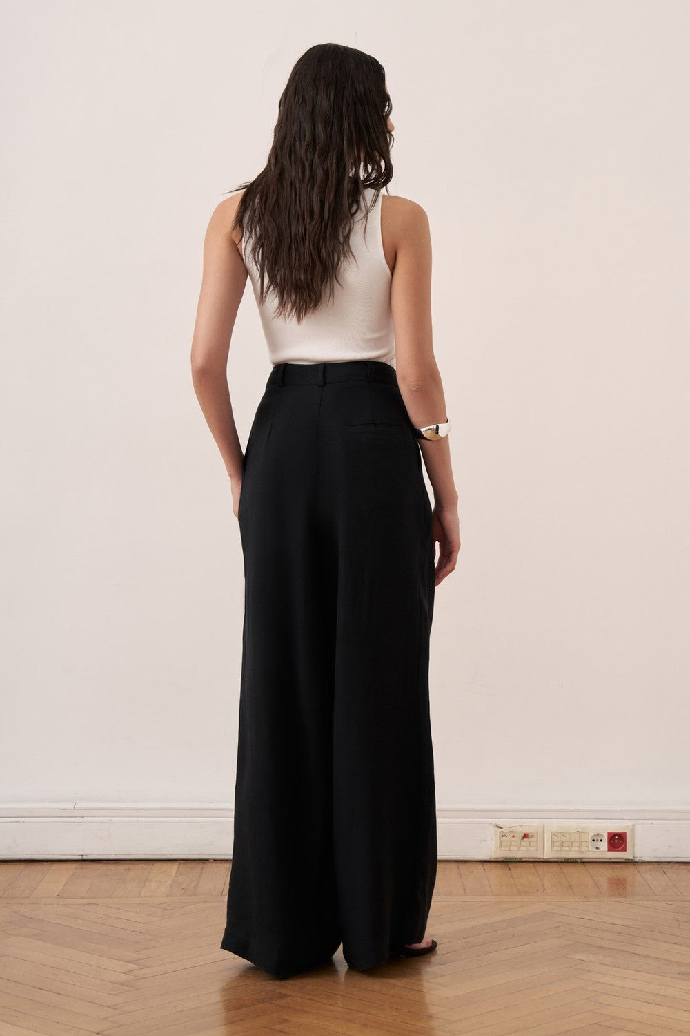 Camille Geniş Paça Keten Pantolon