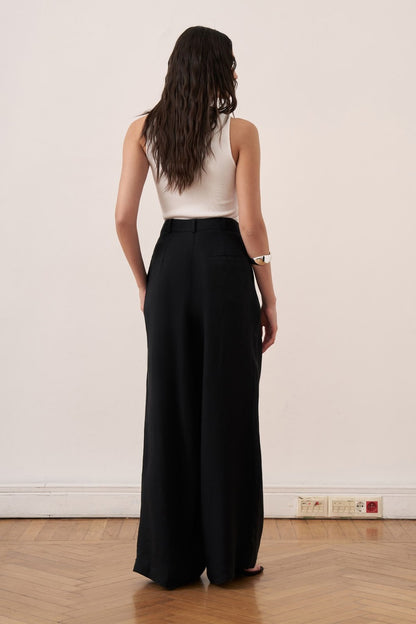 Camille Geniş Paça Keten Pantolon