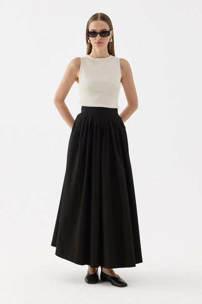 Fever Pleated Skirt Khaki