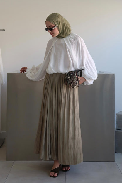 Olesya Satin Skirt Honey