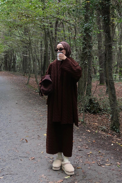 Polina Knitwear Set Dark Brown