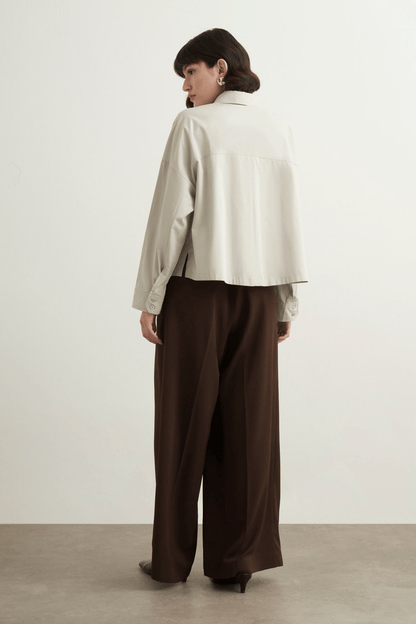 Felice Dropped Sleeve Poplin Shirt Burgundy