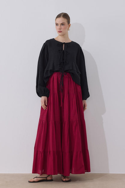 Costa Linen Blouse, Mink