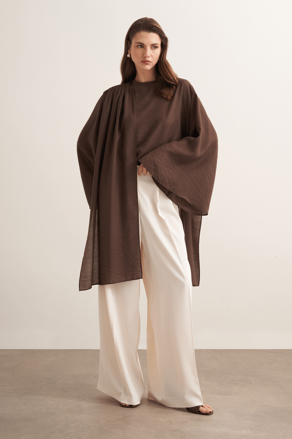 Nova Şal Form Bluz Olive