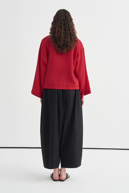 Cara Mother-of-Pearl Buttoned Muslin Jacket Butter