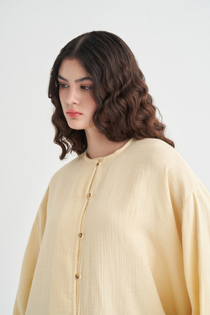 Isola Draped Muslin Shirt Dark Brown
