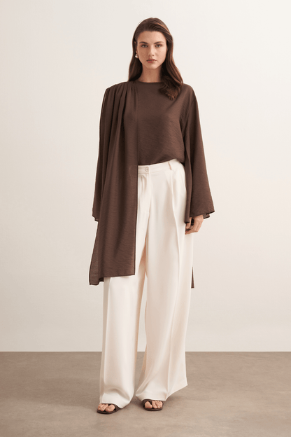 Nova Şal Form Bluz Olive