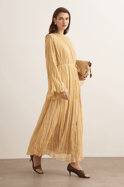 Fouzia Crush Chiffon Dress Cinnamon