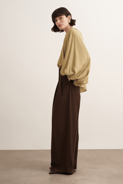 Dolares Balloon Sleeve Blouse Olive