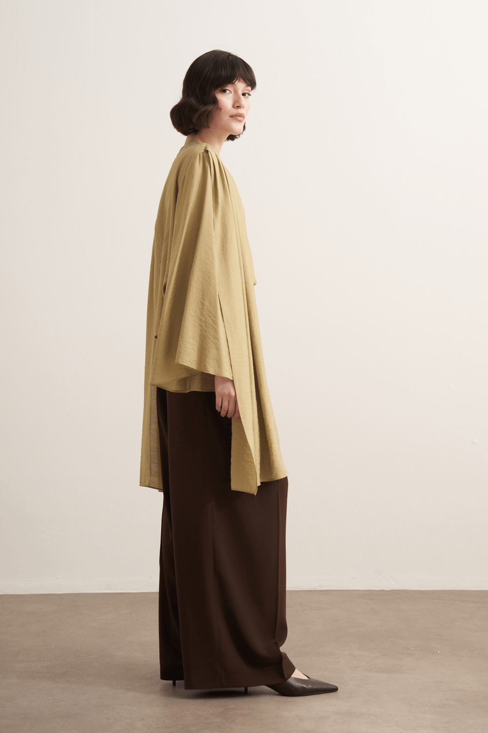 Nova Şal Form Bluz Olive