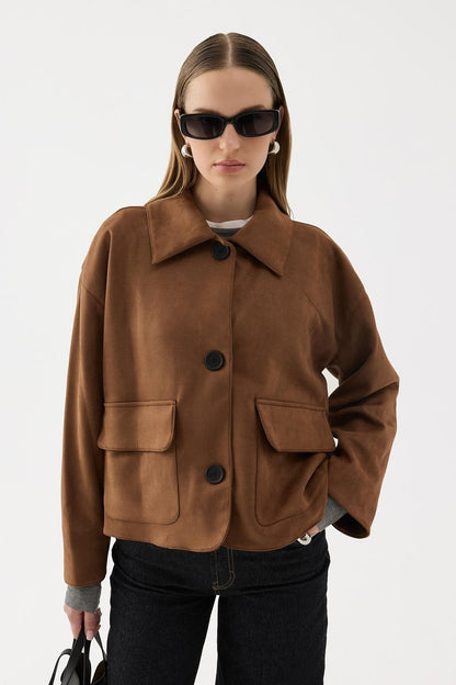 Jane Suede Jacket Camel