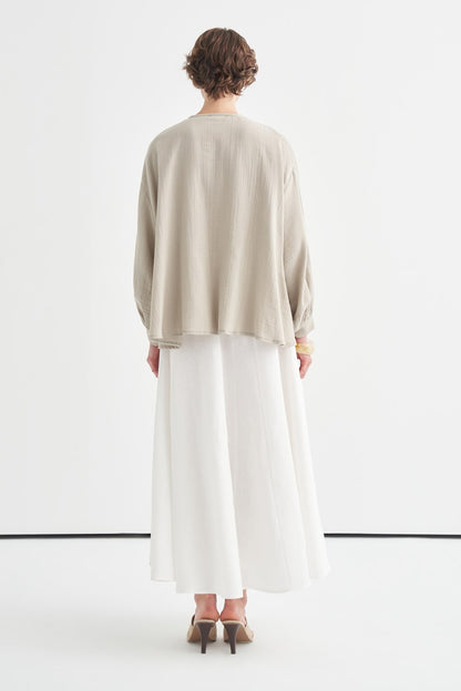Isola Draped Muslin Shirt Dark Brown