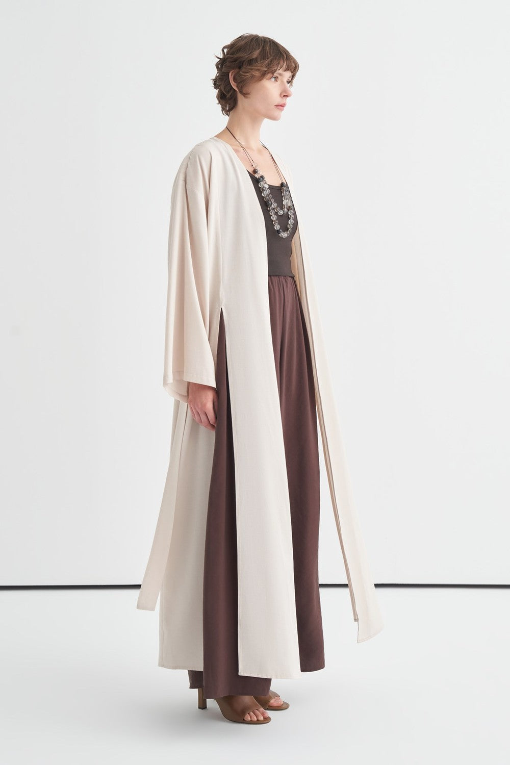 Daria Kimono with Slit Detail, Khaki